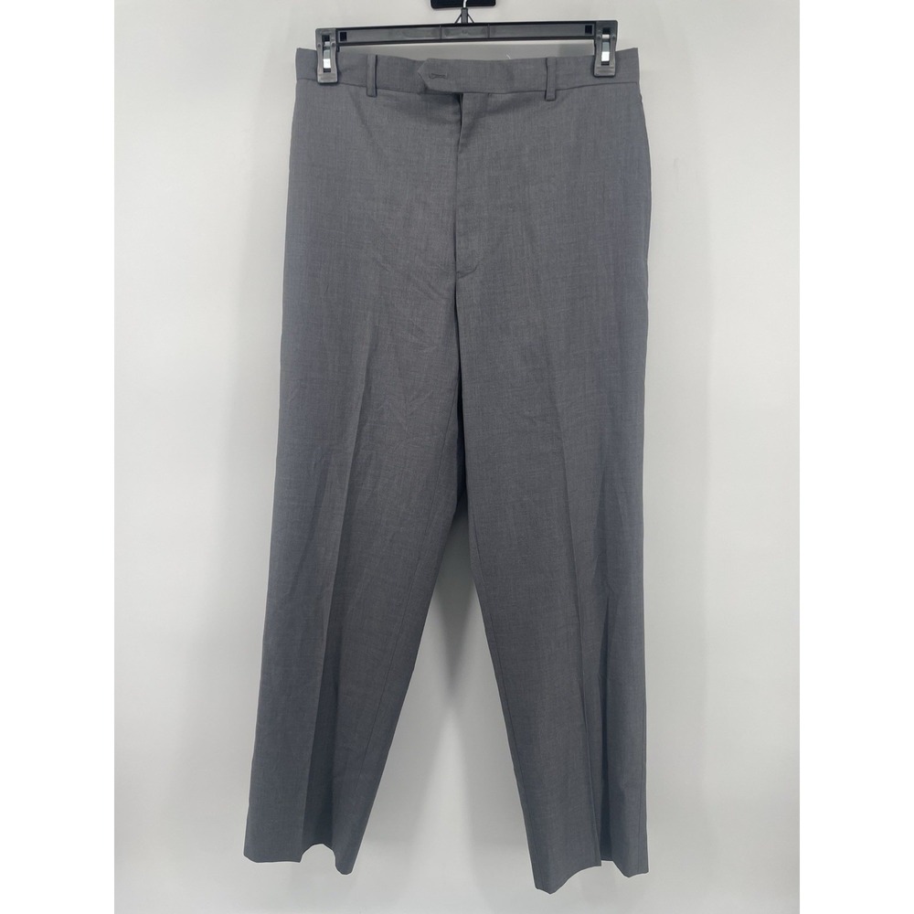 Ralph Lauren Dress Pants Men 32x32 Gray Flat Front Straight Leg Professional